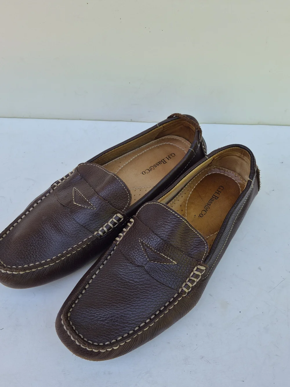 G.H. Bass & Co. Brown Leather Moccasin Penny Loafers